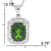 Sterling Silver Semi Mount Pendants Setting CU9X7mm White Topaz - Syzjewelry